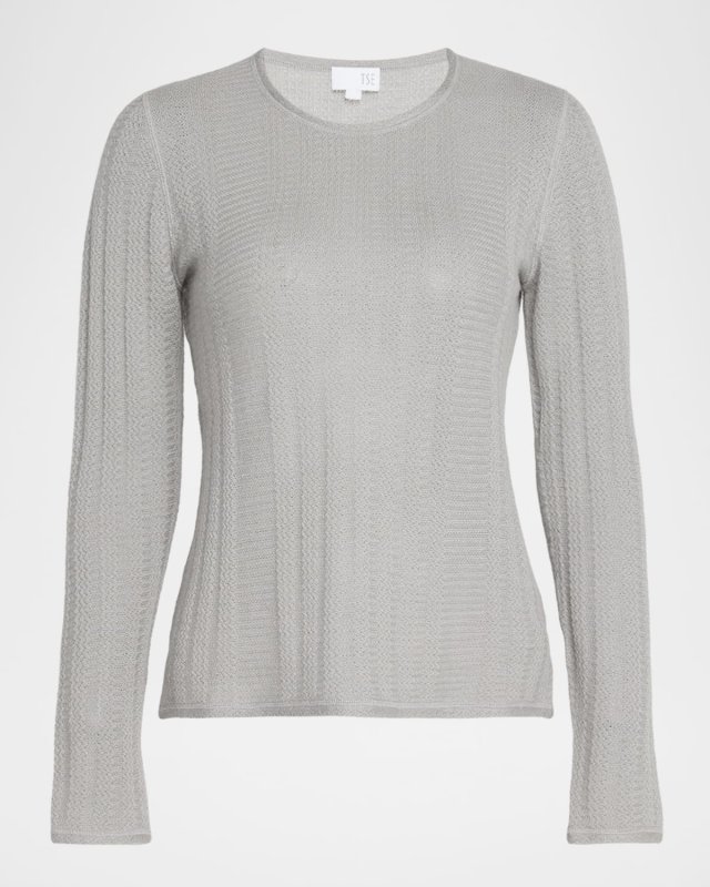 Superfine Cashmere Mesh Crewneck